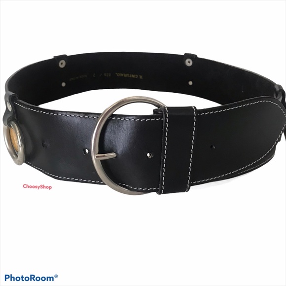 CLOCK Belt IL CINTURAIO Watch Wide Italian Leather - Picture 2 of 15